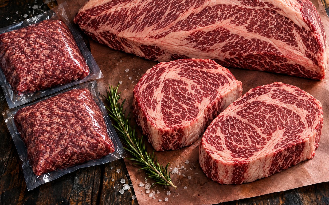 Brisket, ribeyes and ground wagyu